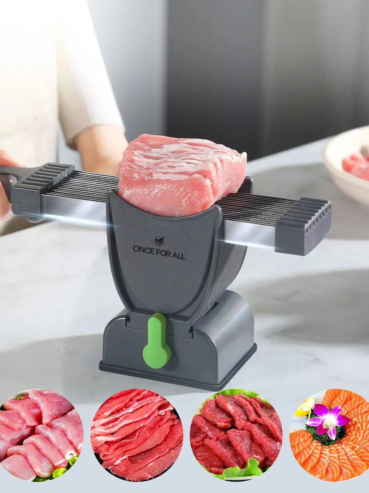 One For All Miniature Manual Stainless Steel Fresh Meat Cutter Chopper